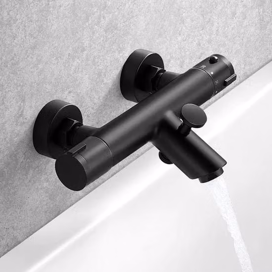 Bagnata a Termoregolazione con Blocco di Sicurezza - Nero - Adatta per Doccia e Vasca da Bagno