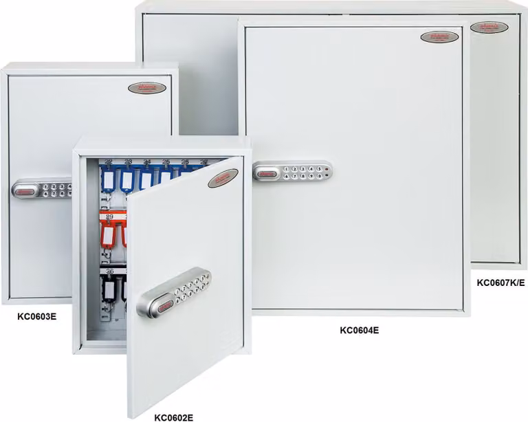 phoenix Safe KC0604E Armadio per chiavi - 200 ganci, grigio chiaro, serratura elettronica