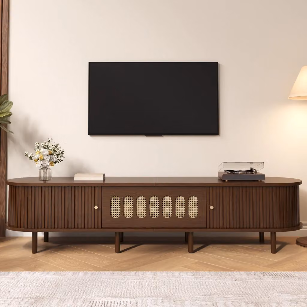 Mobile TV REDOM in MDF color noce con ante a ribalta, L/P/H: 180 x 40 x 40 cm – 2