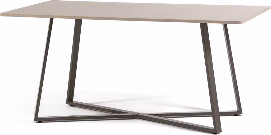 Tavolo rettangolare 160×90 cm in melamina con struttura in metallo laccato - design moderno, robusto ed elegante per cucina, sala da pranzo e ufficio - DAMIANO