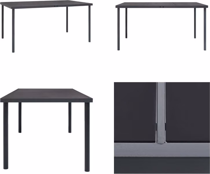 vidaXL Outdoor Esstisch Anthrazit 150x90x74 cm Stahl - Gartentisch - Gartentische - Outdoor-Tisch - Outdoor-Tische