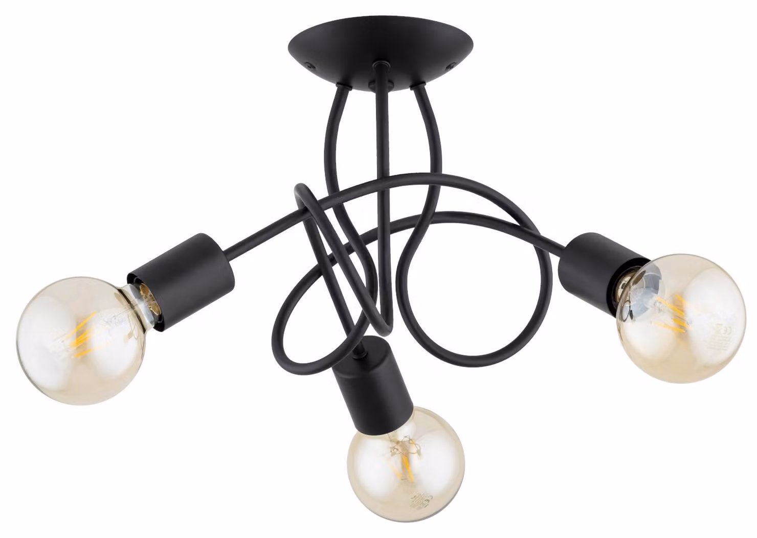Lampada a sospensione con bracci intrecciati HOSSA nera 3xE27x15W in metallo, dimensioni: 25x39x39 cm, IP20, Alfa