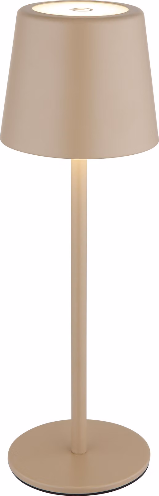Lampada da tavolo a LED, color sabbia, touch dimmer, batteria ricaricabile, H 28 cm