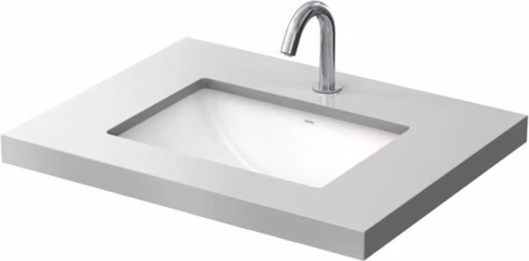 TOTO WU lavabo à encastrer, sans trou pour robinetterie, avec trop-plein, 500x380mm, vasque de forme rectangulaire, LW1535Y, LW1535Y