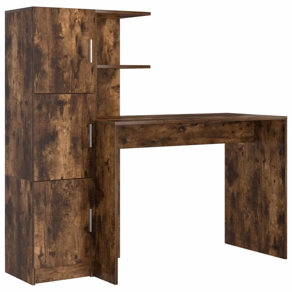 Set di 2 Scrivanie Moderne vidaXL in Rovere Marrone L: 133,5 cm, P: 50 cm, H: 124 cm – 2