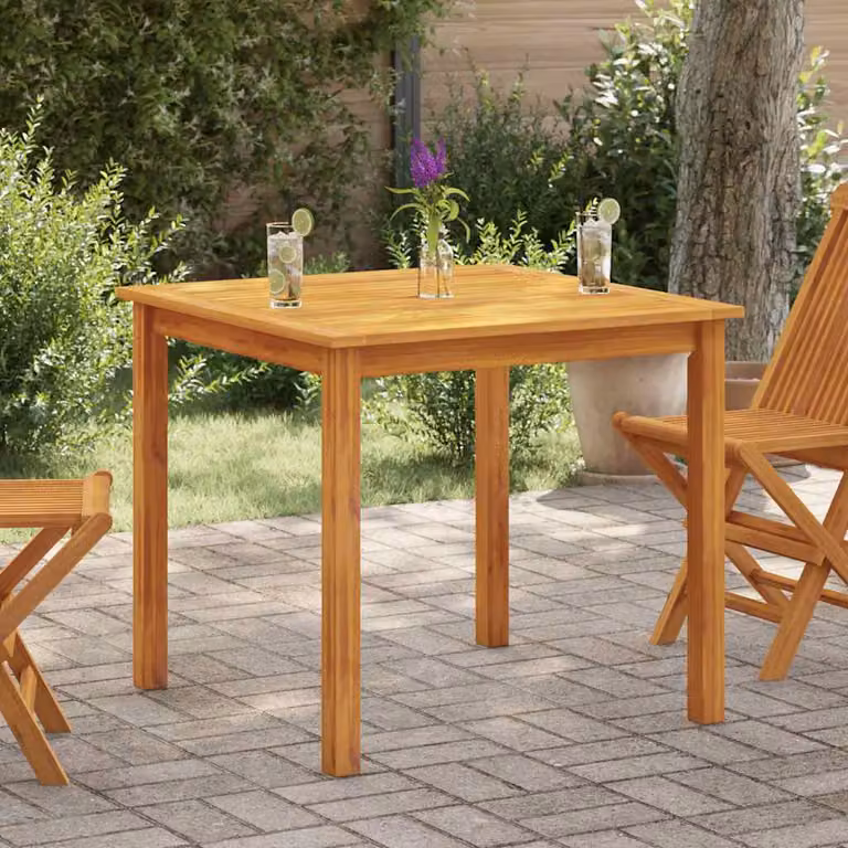 vidaXL Tavolo da Giardino Quadrato in Legno di Acacia Marrone L/P/H: 85 x 85 x 74 cm