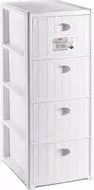 Cassettiera salvaspazio Stefanplast Elegance 4C Slim Bianca L/P/H: 30 x 40 x 80 cm