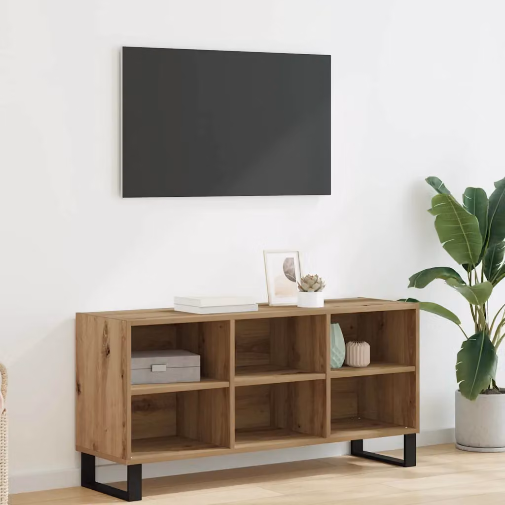 Mobile TV vidaXL in stile moderno, colore marrone, L: 103,5 cm, P: 30 cm, H: 50 cm
