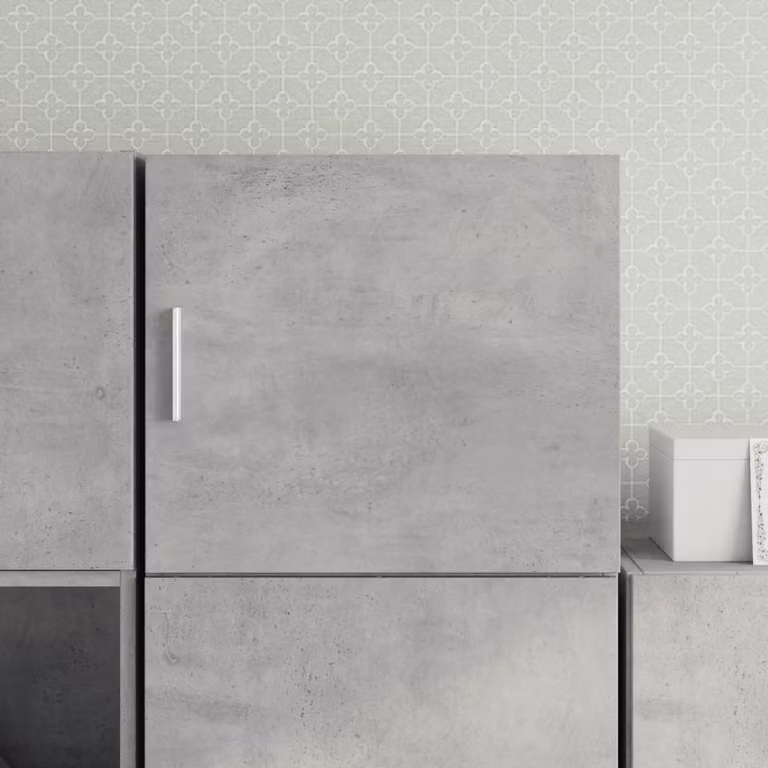 Mobile a parete vidaXL in legno multistrato e MDF, stile moderno, colore grigio cemento, L 45 cm x P 42,5 cm x H 40 cm