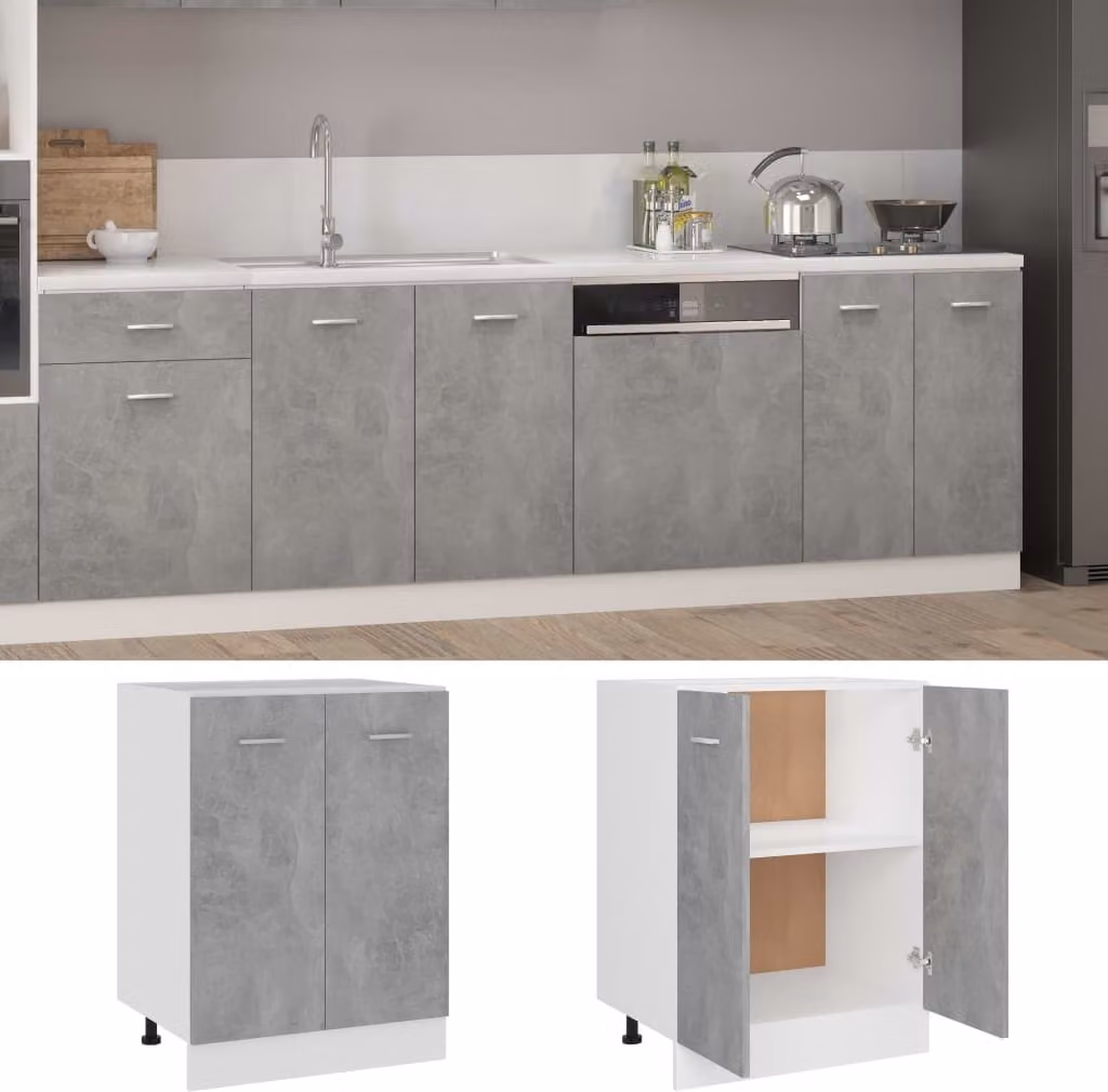 Armadio Inferiore “Lyon” Grigio Cemento 60x46x81,5cm