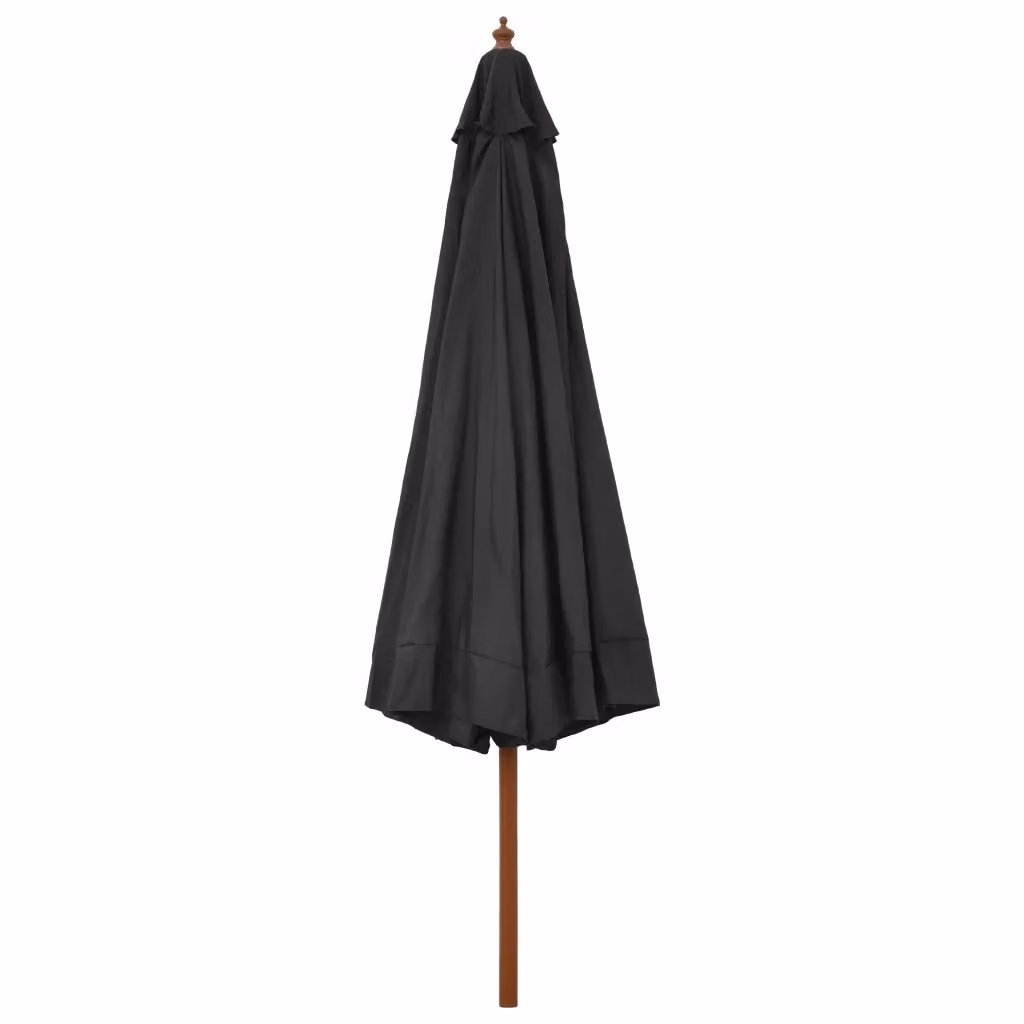 Ombrellone da giardino con palo in legno e copertura in poliestere colore antracite 300 cm – 2