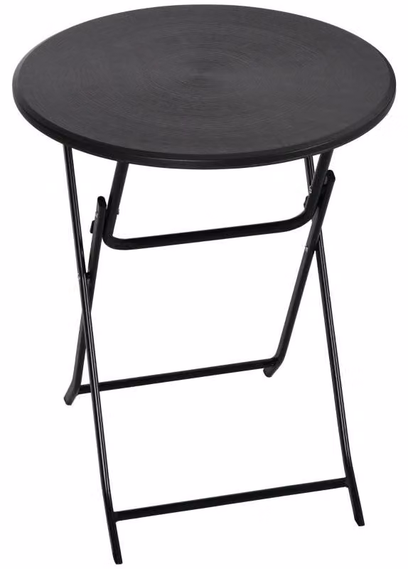 Tavolo da giardino rotondo pieghevole per 2 persone | Colore: Grigio scuro | Dimensioni: 60x60x73 cm