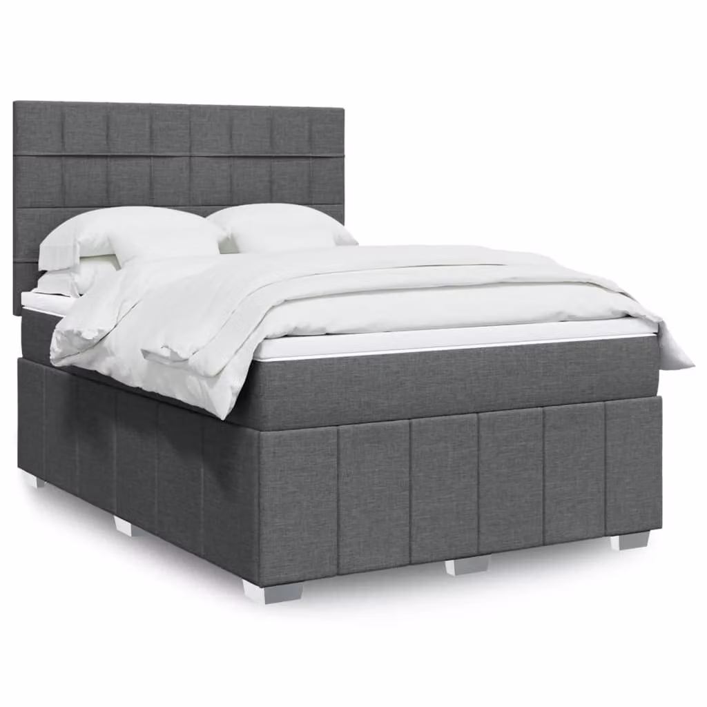 vidaXL Letto Ibrido con Materasso a Molle Insacchettate e Struttura in Legno di Pino, Grigio e Bianco, L/P/H: 140 x 190 x 76,5 cm
