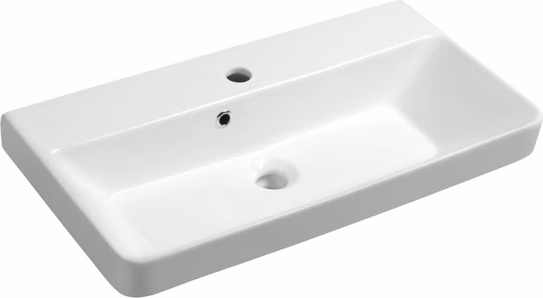 Lavabo da incasso, lavabo sospeso, lavabo sospeso, 70x37 cm, bianco, Vetroceramica