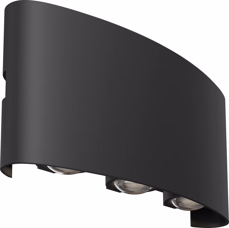 Lampada Da Parete Moderna Da Esterno Metallo Nero Luce Led 6W Ip54
