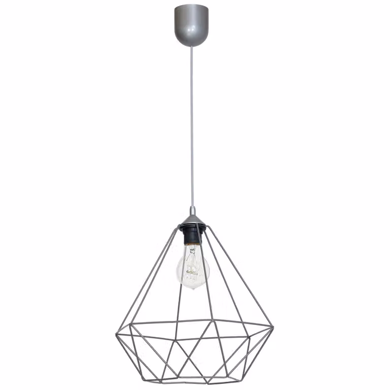 Lampadario a soffitto cesto grigio 1