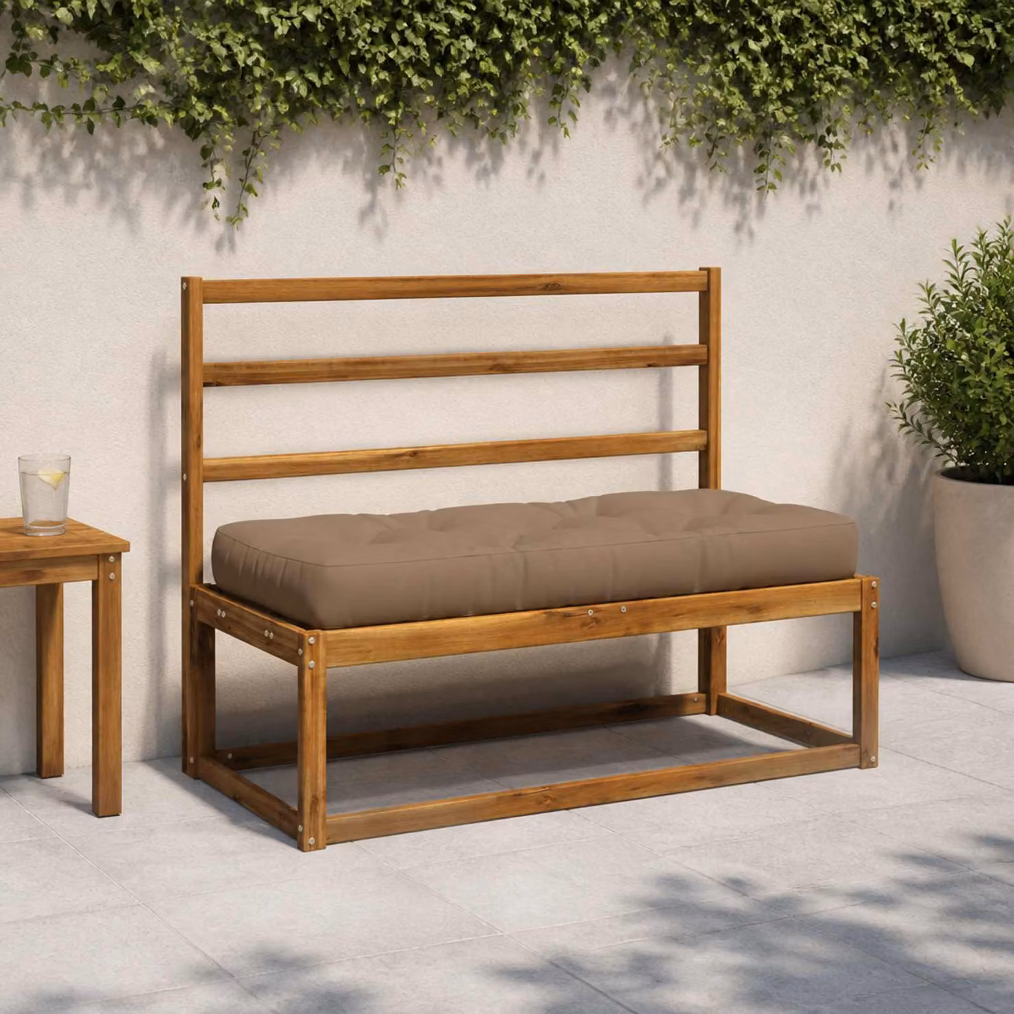Cuscino per Pallet vidaXL VIANEN in Poliestere, Colore Tortora/Beige/Marrone con Rivestimento Rimovibile e Resistente ai Raggi UV