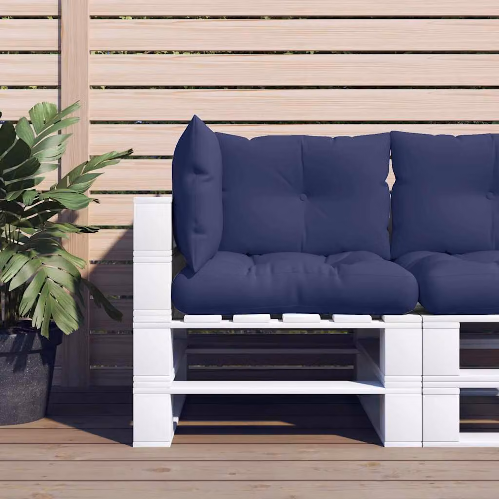 Set di 3 cuscini per pallet vidaXL in poliestere blu, impermeabili e traspiranti