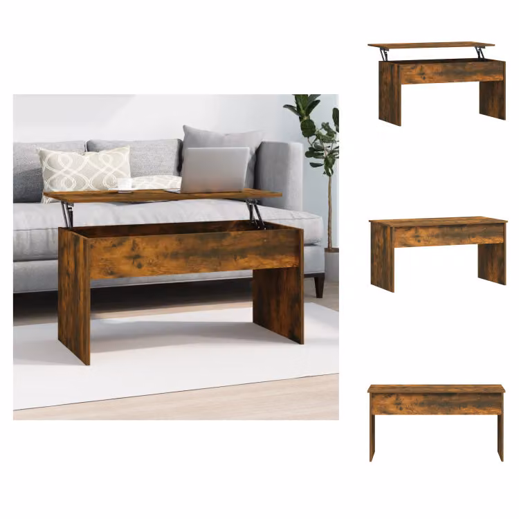 vidaXL Tavolino in rovere affumicato 102x50,5x52,5 cm materiale a base di legno - Tavolini da caffè