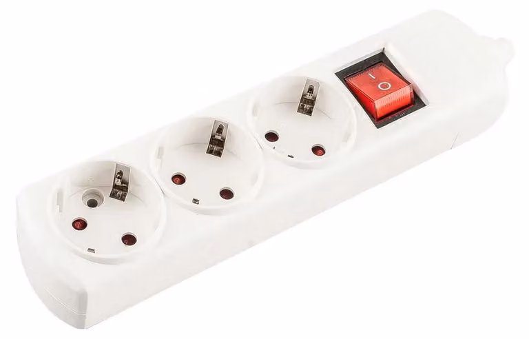 Presa di terra Onlex senza cavo 3 prese interruttore bianco taglia unica / Spina UE 220V bianco taglia unica