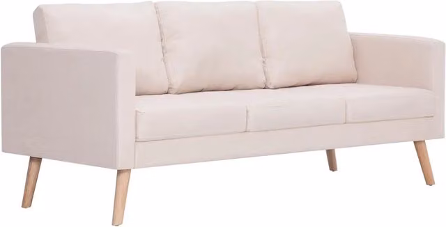 Divano | Divano da soggiorno | Sofa a 3 Posti in Tessuto Crema