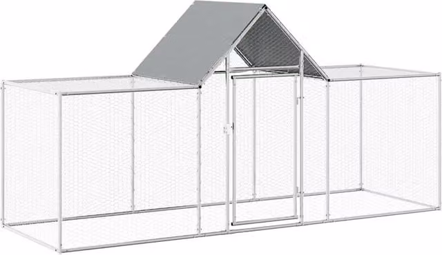 Pollaio in acciaio zincato color argento CFW3230389 L: 3 m, P: 1 m, H: 1,5 m