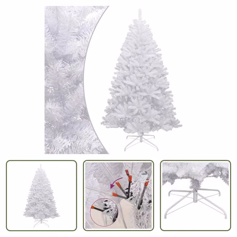 The Living Store Albero di Natale Artificiale Pieghevole Coperto di Neve 210 cm