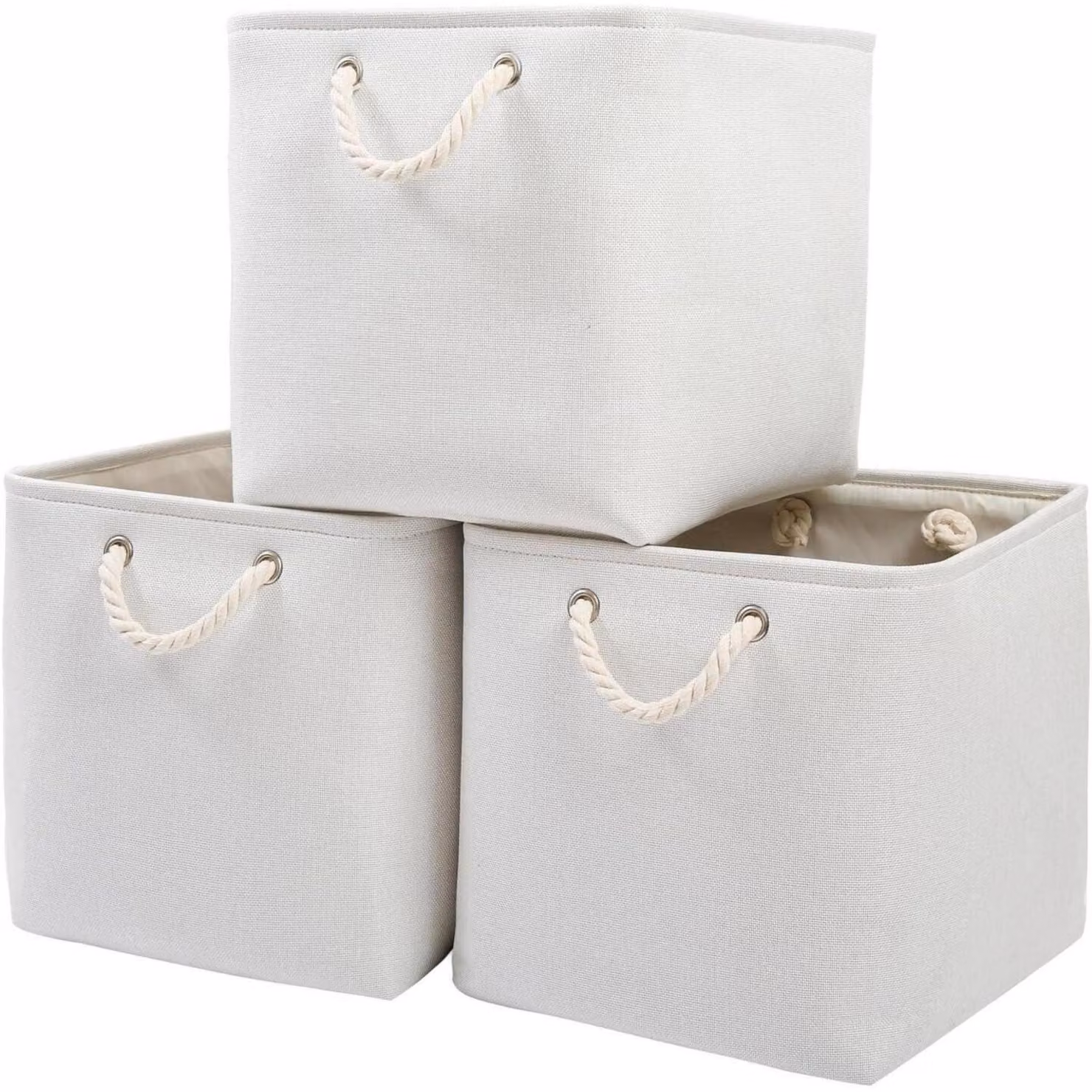 Contenitore in tessuto, 33 x 38 x 33 cm, bianco, confezione da 1