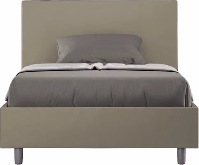 BS COM Letto una piazza e mezza senza rete imbottito 120x190 similpelle cappuccino