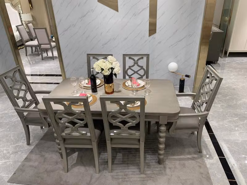 Esszimmer Garnitur Tisch Stuhl Hocker Essgarnitur Stühle Set 6tlg Antik Stil