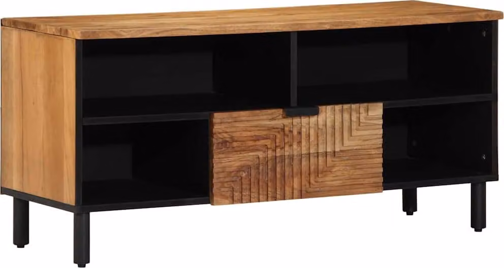 Mobile TV Marrone 100 x 33 x 46 cm Legno di mango massello