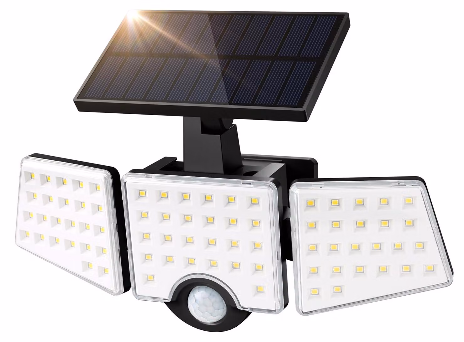 Lampade solari per esterni con sensore di movimento, angolo di illuminazione a 360°, 1000 lumen, lampade solari LED da 6W per esterni, grado di protezione IP65 (resistenti all'acqua), luce solare esterna rotante a 270° per giardino, balcone, garage