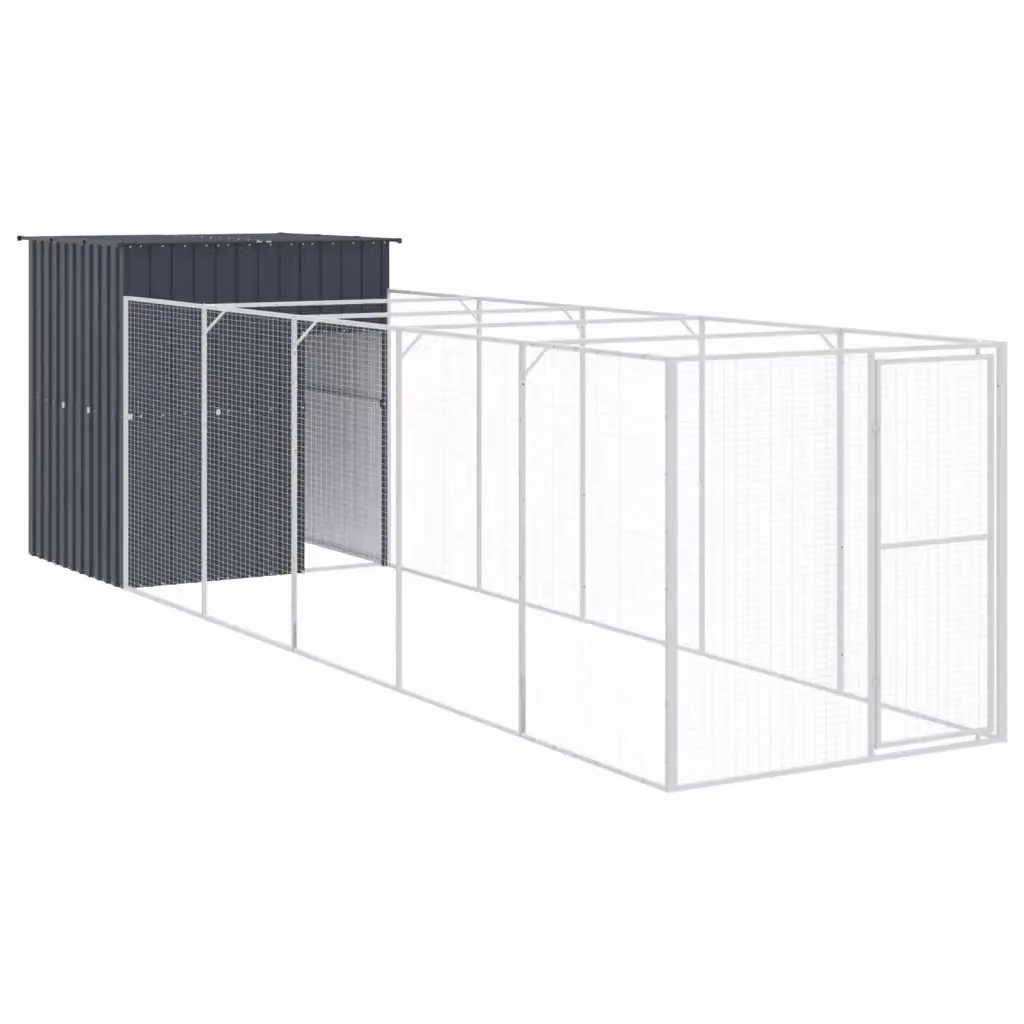 Casetta per cani vidaXL in metallo antracite resistente alle intemperie L: 659 cm, P: 165 cm, H: 181 cm – 2