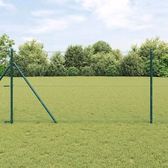 Fissaggio a terra esagonale per recinzione 50 x 1,4 m Verde 3352718