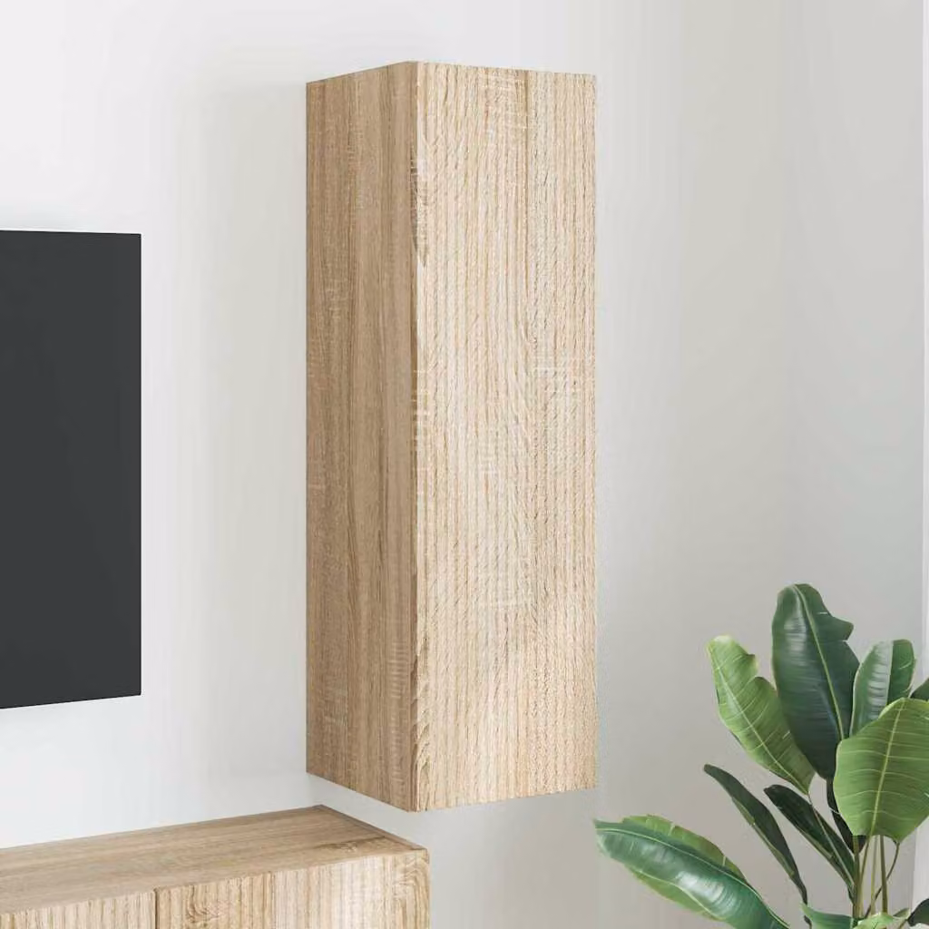Mobile TV da parete vidaXL in legno Sonoma, marrone, L: 30 cm, P: 31 cm, H: 100 cm