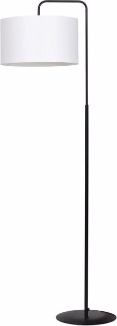 Lampada da terra Emibig TRAPO nero/bianco con paralume in tessuto e struttura in metallo, attacco E27, Altezza: 150 cm
