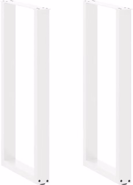 Set di 2 gambe regolabili a forma di U per tavolo da bar in acciaio bianco opaco, L/P/H: 40 x 100-101 cm