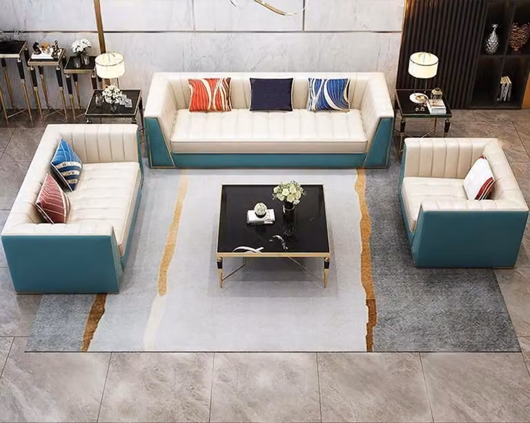 Ledersofa Sofa Couch Polster 321 Sitzer Couchtisch 2x Beistelltisch 6tlg.