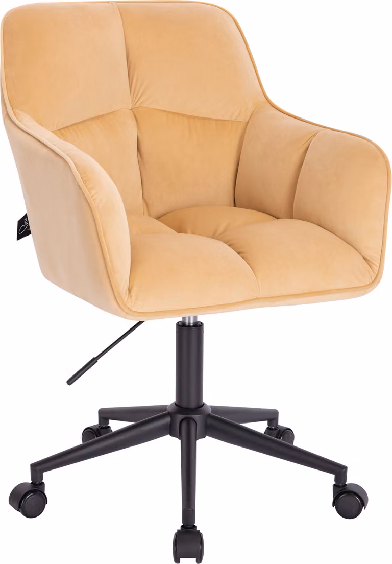 SVITA JERRY sedia da scrivania con braccioli regolabile in altezza e girevole con rotelle velluto beige