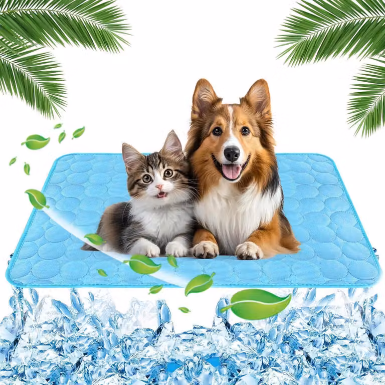 Tappetino refrigerante per cani, autorigenerante, 70x55 cm, blu, adatto per cani, gatti e conigli