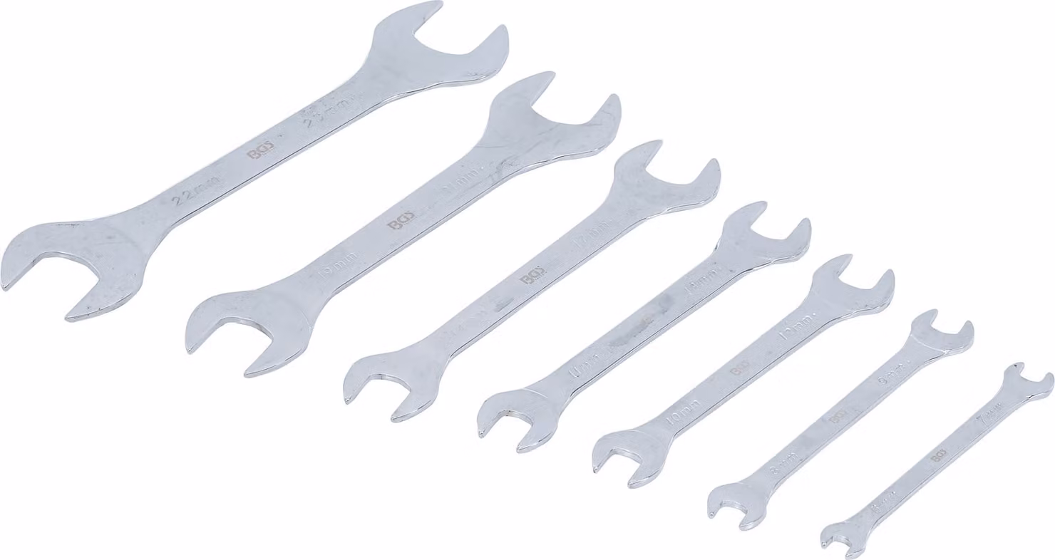 BGS 9019 | Set di chiavi aperte doppie | extra piatte | SW 6 - 23 mm | 7 pz.
