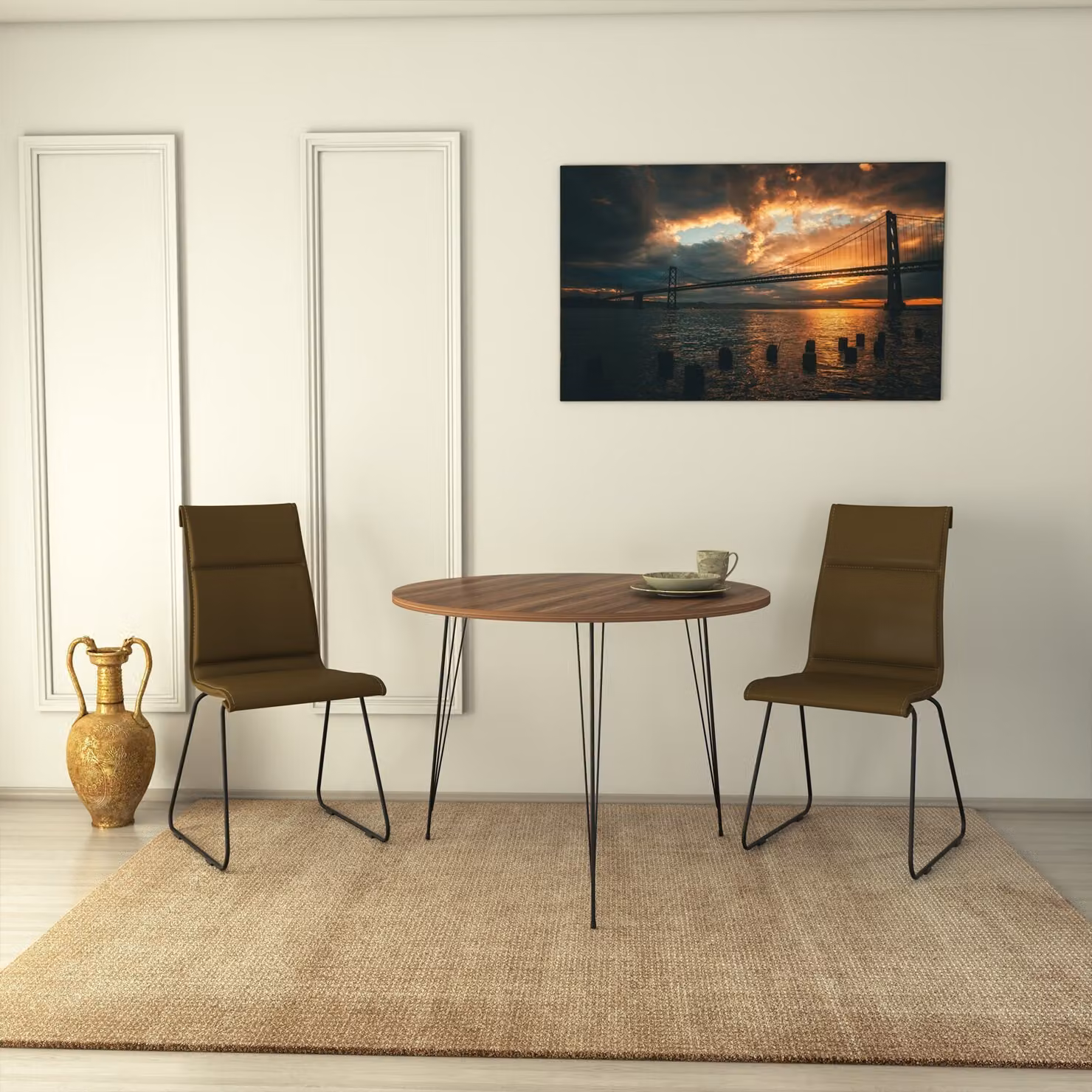 Skye Decor, Sandalf - Walnut, tavoli, noce, 90 x 75 x 90 cm