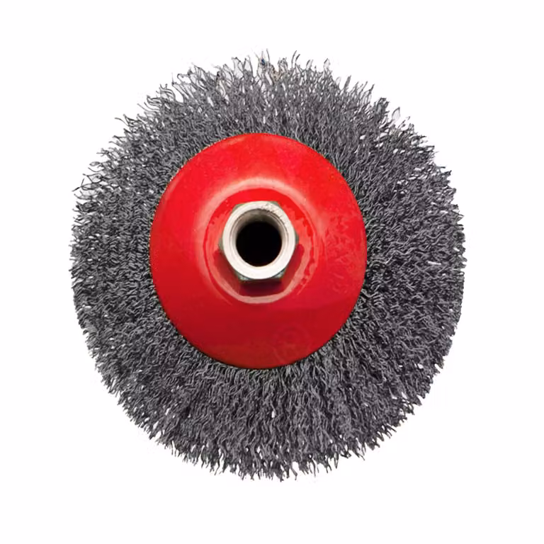 6 spazzole rotonde da 125 mm, a setole ondulate, spazzole in filo di ferro, per smerigliatrici angolari e flessibili