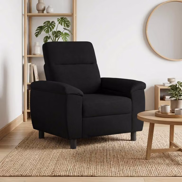 Divano moderno vidaXL in tessuto nero per il tuo soggiorno L/P/H: 95 x 90 x 95 cm