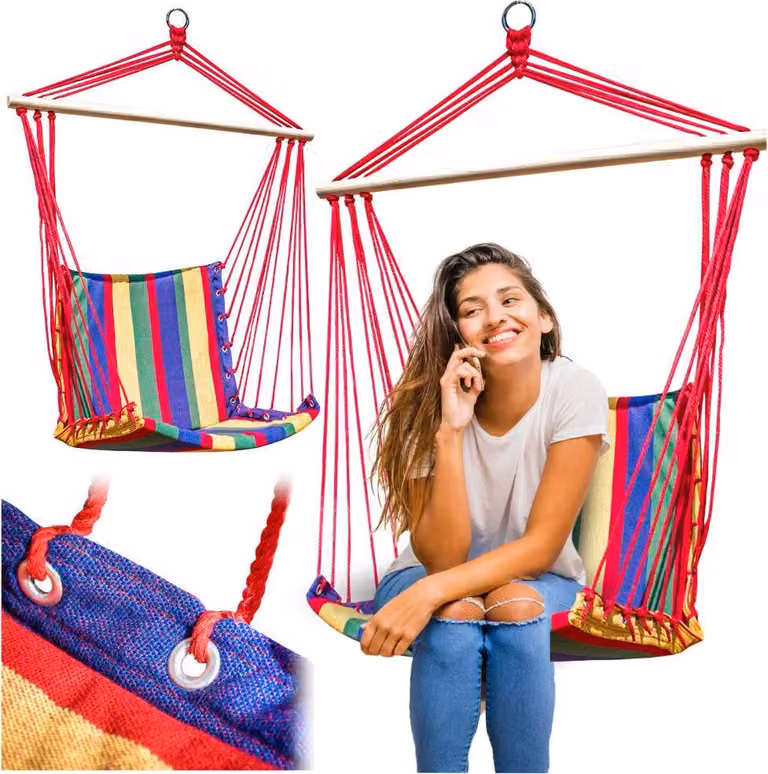 Sedia pensile Zolta, altalena pensile, sedia pensile per giardino, balcone, soggiorno - amaca fino a 120 kg giallo 50x100 cm