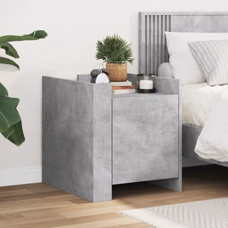 Comodino moderno sospeso vidaXL in MDF grigio opaco L: 45 cm, P: 50 cm, H: 50 cm