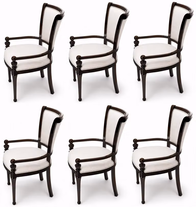6 sedie, colore marrone, di alta qualità, design classico ed elegante, lussuose