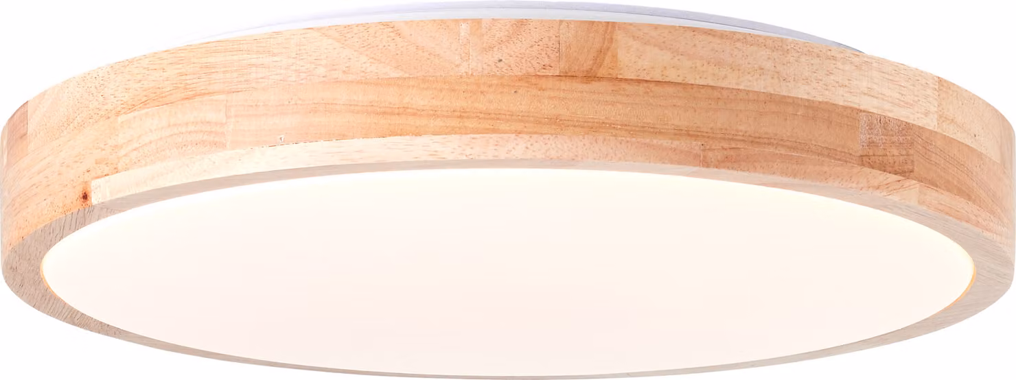 BRILLANTE plafoniera moderna a LED SLIMLINE | lampada da soffitto in legno sostenibile | Ø 34 cm | 14W 1300 lumen 3000 - 4000 Kelvin regolabile tramite interruttore a parete | metallo/legno/plastica