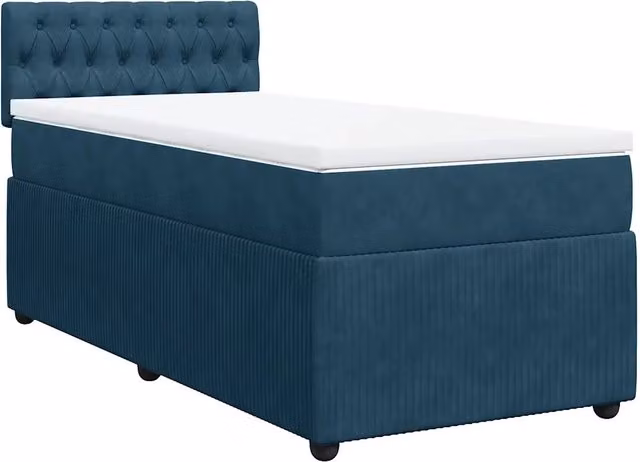 Giroletto a Molle con Materasso Blu 100x200 cm in Velluto 3287672
