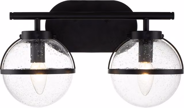 Applique bagno Hollis nero 2 luci E14 IP44 Hinkley